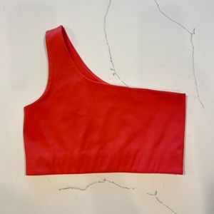 Girlfriend Collective One Shoulder Bra - POPPY